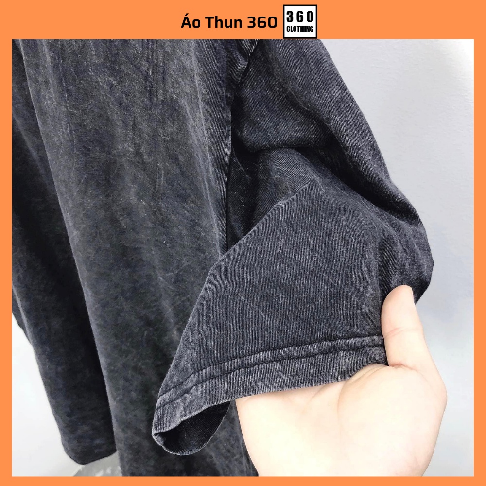 Áo thun Wash Trơn nam nữ tay lỡ form rộng dáng oversize chất Cotton 2 chiều siêu dày dáng xuông Ulzzang cực chất