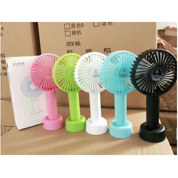 [FREESHIP❤️] QUẠT MINI CẦM TAY TÍCH ĐIỆN CÓ ĐẾ ĐỂ BÀN 3 TỐC ĐỘ GIÓ | BigBuy360 - bigbuy360.vn
