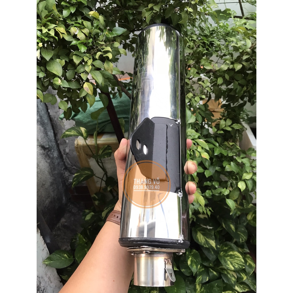 Pô CBR, Lon pô CBR Redleo full inox tặng kèm Adaptor đồ chơi phụ kiện Exciter Winner Satria Raider Sonic Wave Sirius