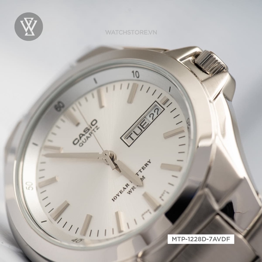 Đồng Hồ Quartz Nam Casio WATCHSTORE MTP-1228D-7A  Thiết Kế Mặt Kính Khoáng 40mm, Dây Kim Loại Và Vỏ Thép Không Gỉ