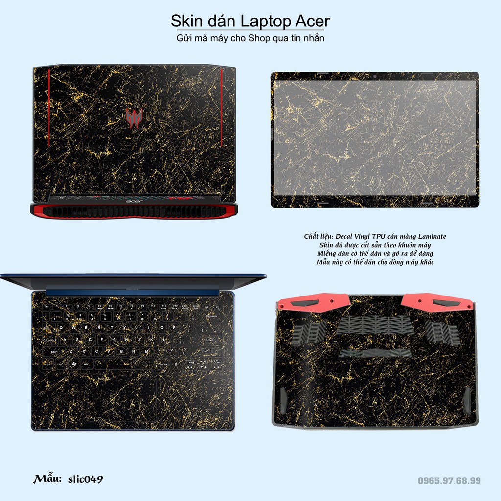 Skin dán Laptop Acer in hình hoa văn sticker - stic049 (inbox mã máy cho Shop)