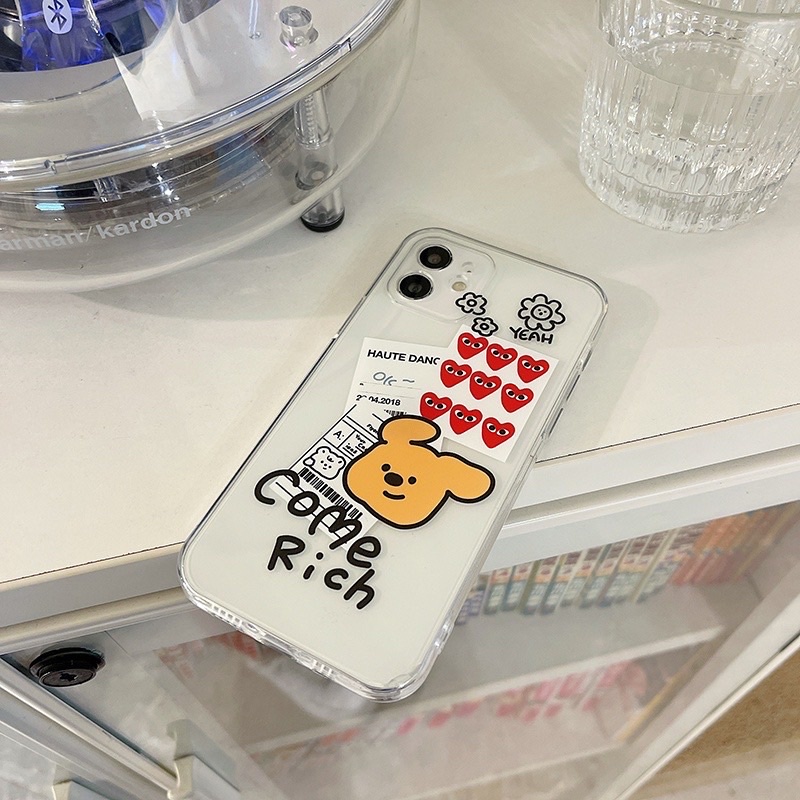 (SIÊU RẺ) Ốp lưng iphone trong gấu nâu come rich trái tim 7plus/8/8plus/x/xr/xs/11/12/13/pro/max/plus/promax