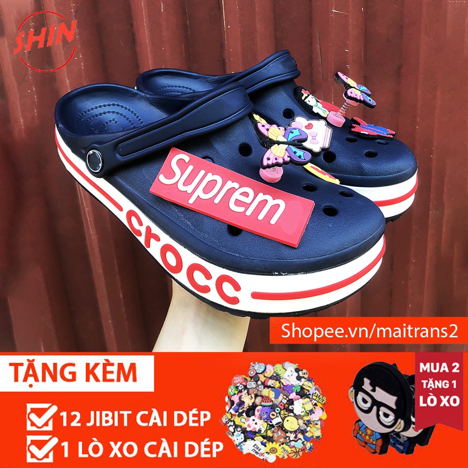 dép crossHOTRENDdép cross đế bánh mì họa tiết mi mix nhiều màu DEPRSHBG21 tặng thêm 12 sticke
