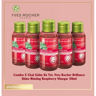 Combo 5 Chai Giấm Xả Tóc Yves Rocher Brillance Shine Rinsing Raspberry Vinegar 50ml