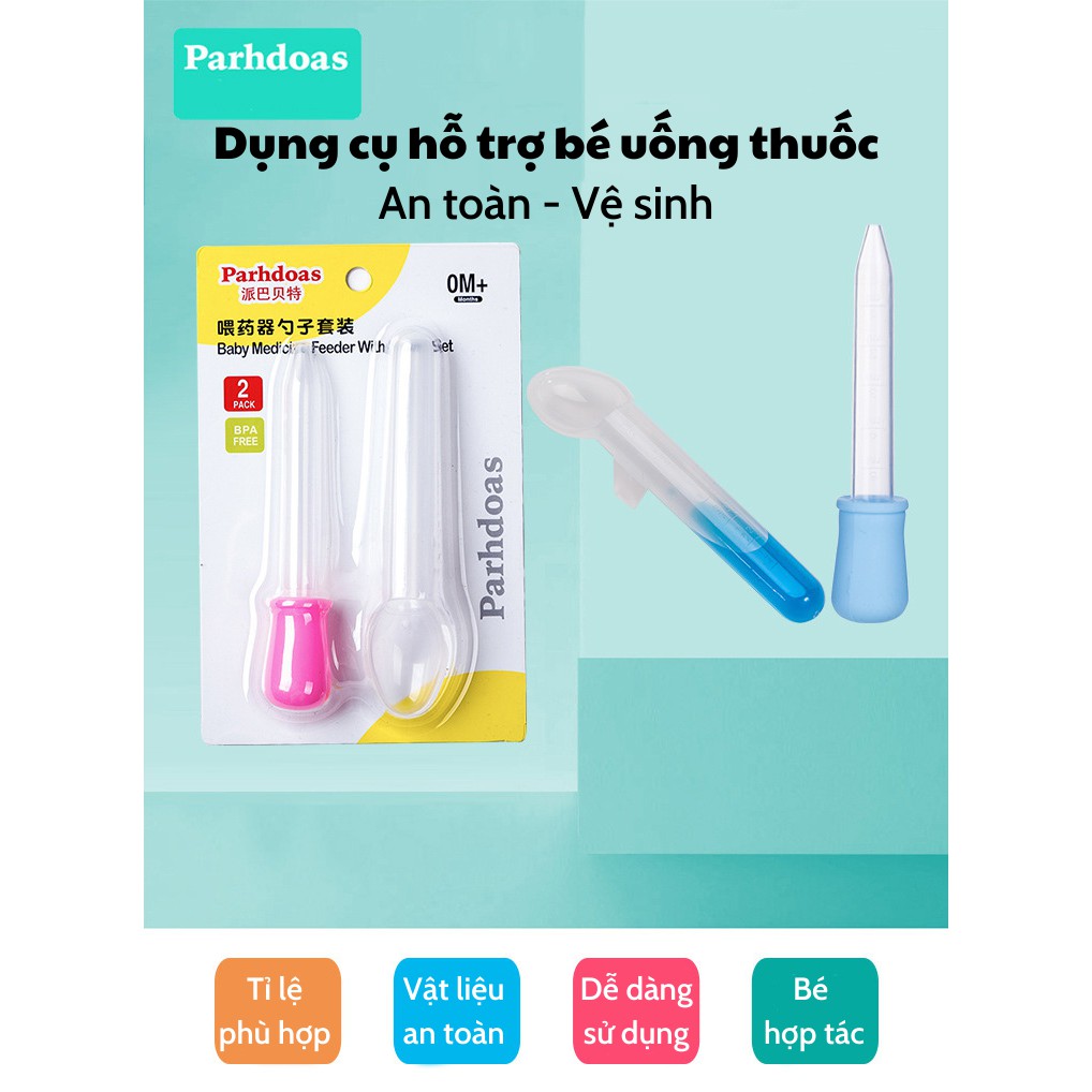 Bộ dụng cụ giúp bé uống thuốc ,thìa bón và uống hút hỗ trợ bé uống thuốc và lấy thuốc rễ ràng