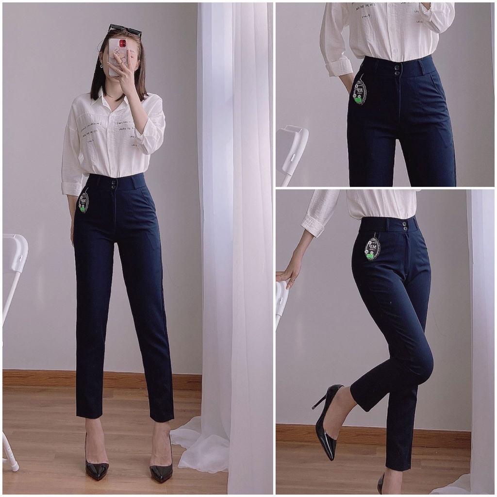 Quần tây công sở nữ lưng cao 2 nút 💯SIÊU ĐẸP💯 Kiểu quần baggy,vải tuyết mưa | BigBuy360 - bigbuy360.vn