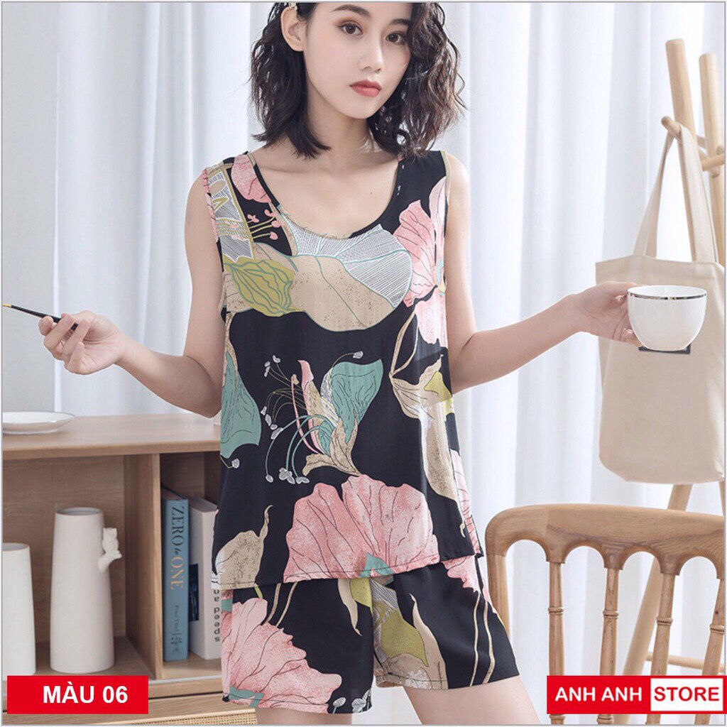 Bộ Ngủ Mặc Nhà Bộ Sát Nách, Vải Lanh Cao Cấp, Phong Cách Trẻ Trung, Cá Tính
