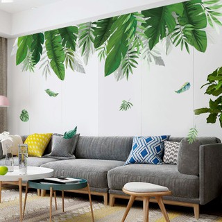 Decal giấy dán tường lá cây trang trí