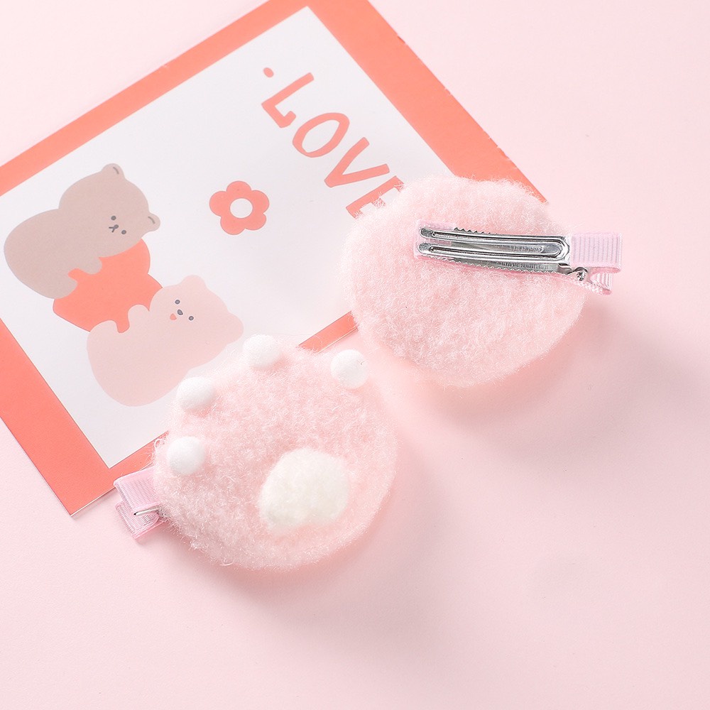 SET 2 Kẹp tóc - cài tóc nữ mỏ vịt chân mèo hồng trắng cute dễ thương