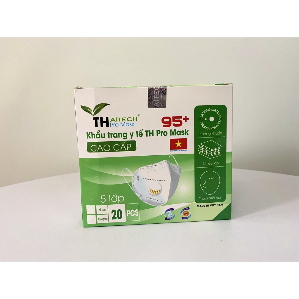 [CAM KẾT HÀNG CHÍNH HÃNG] Khẩu trang y tế TH PRO MASK 5 lớp kháng khuẩn có VAN - Hộp 20 cái hàng chuẩn công ty | BigBuy360 - bigbuy360.vn