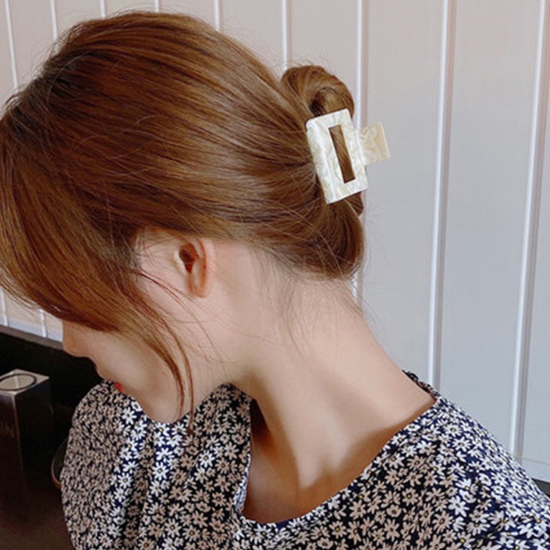 Set 2 Kẹp Tóc Càng Cua Đính Đá Hoa Cương Họa Tiết Hình Học Ngọt Ngào Cho Nữ