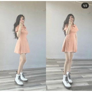 ĐẦM BODY CỔ POLO HỒNG ĐEN