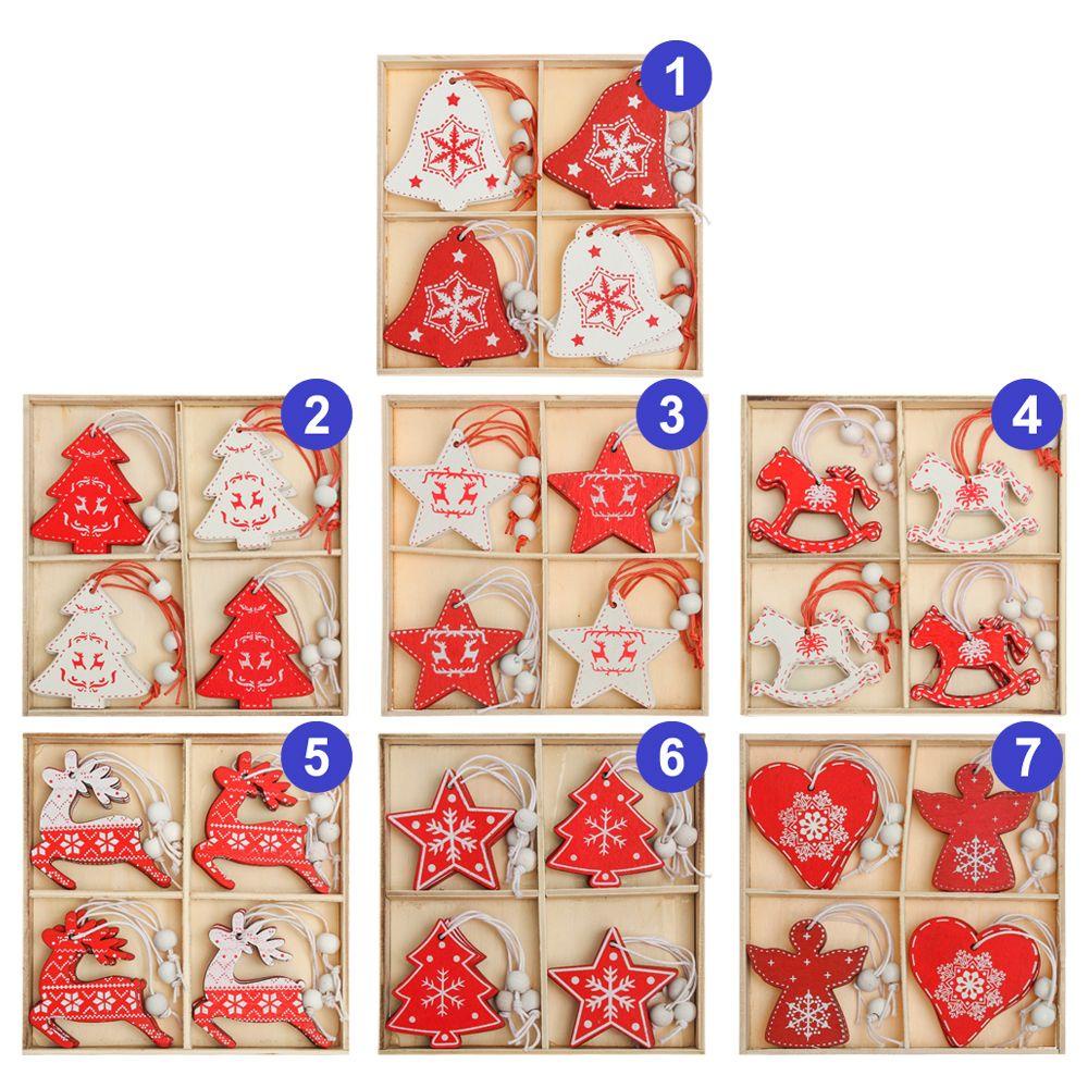 Set 12 Phụ Kiện Gỗ Treo Trang Trí Giáng Sinh