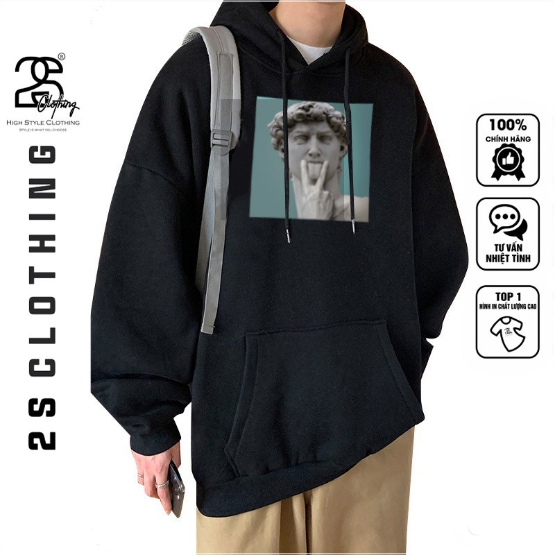 Áo Nỉ Có Mũ Nam Nữ Đen Form Rộng 2s Clothing Hoodie Nữ Form Rộng Unisex In Hình Tượng Hot Trend 2021 Siêu Ấm Mịn TV257 | BigBuy360 - bigbuy360.vn