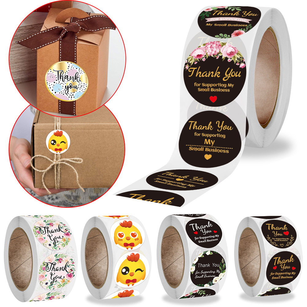 Set 500 Nhãn Dán Trang Trí Túi Bánh Thiết Kế Xinh Xắn