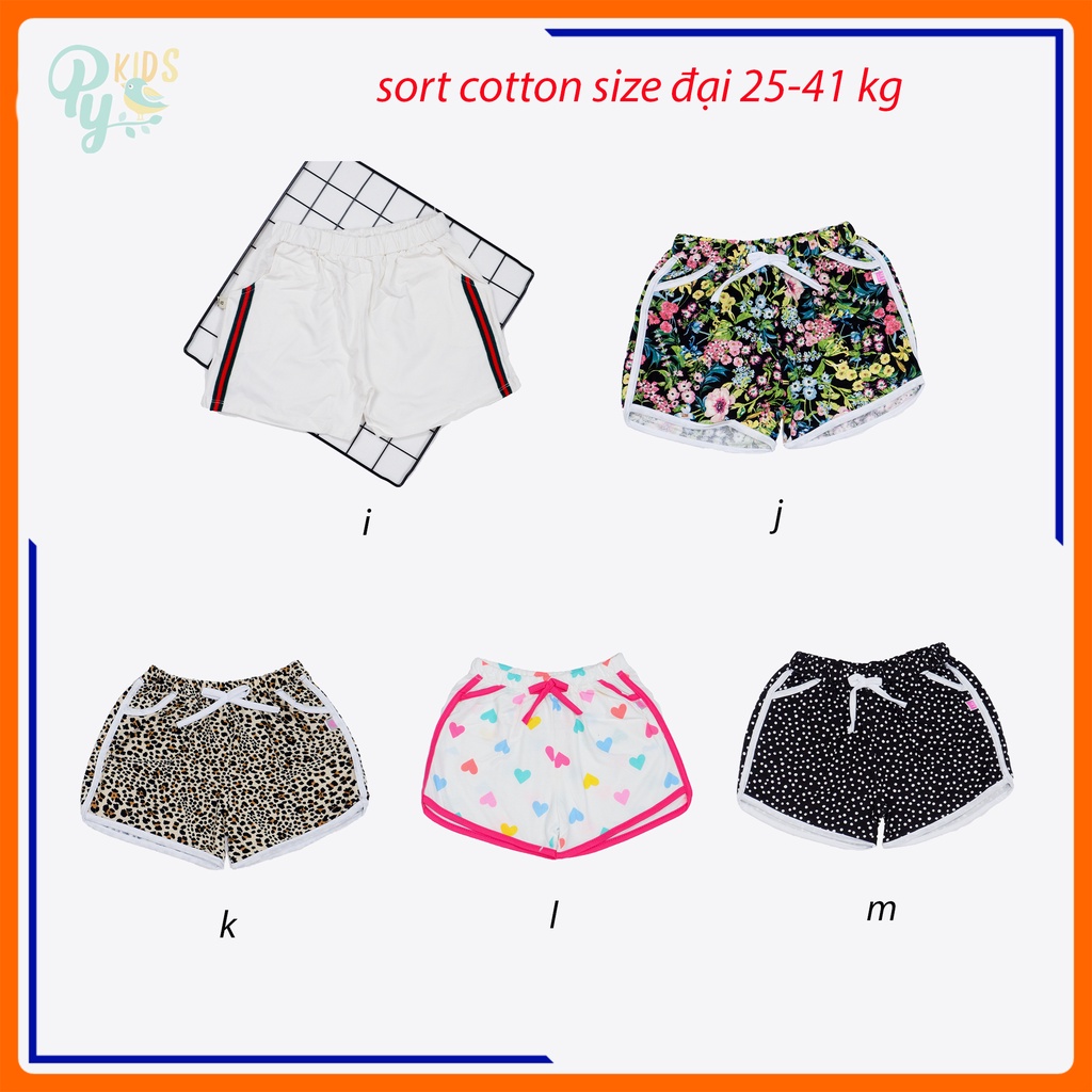 Quần sort cotton cho bé gái 5-42 kg, viền 2 bên, quần mổ túi phối nơ giữa hàng đẹp mẫu mới 2021