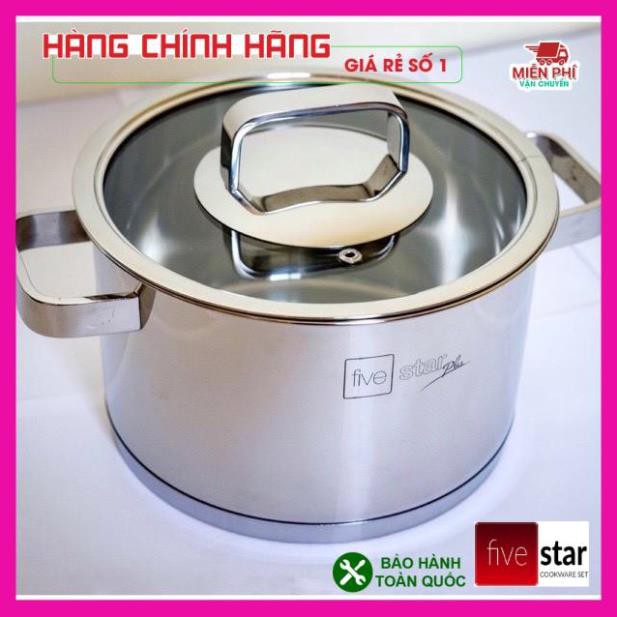 Nồi Inox Fivestar 3 đáy cao cấp quai đũa, NỒI INOX BẾP TỪ FIVESTAR SIZE 16CM, 18CM, 20CM, 24CM