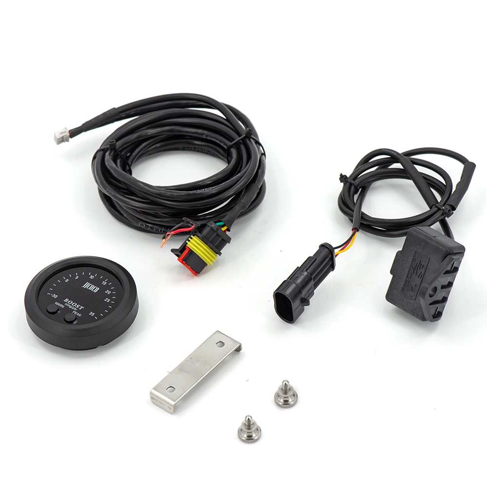 Máy đo tăng áp 52MM S-Series Vòng siêu mỏng có đèn đỏ Màn hình LED đồng hồ đo chân không turbo tăng 