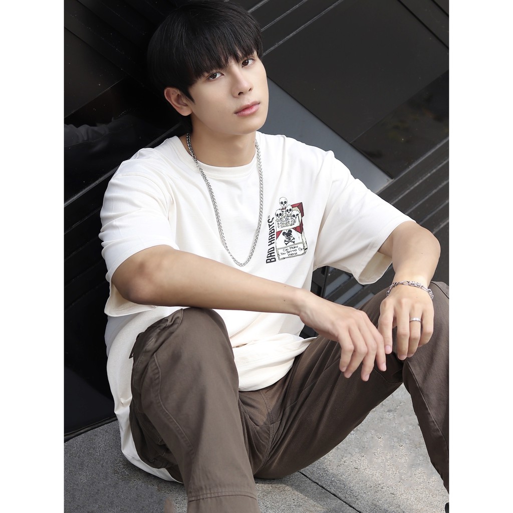 Áo Thun Unisex Bad Habits Tobacco Màu Cream 100% Cotton - Local Brand Chính Hãng | BigBuy360 - bigbuy360.vn