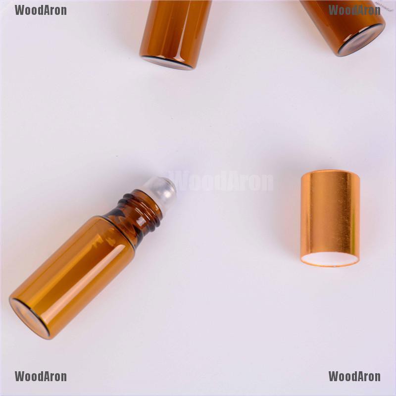 Bộ 5 chai thủy tinh rỗng đựng nước hoa/tinh dầu màu hổ phách 5/10ml | BigBuy360 - bigbuy360.vn