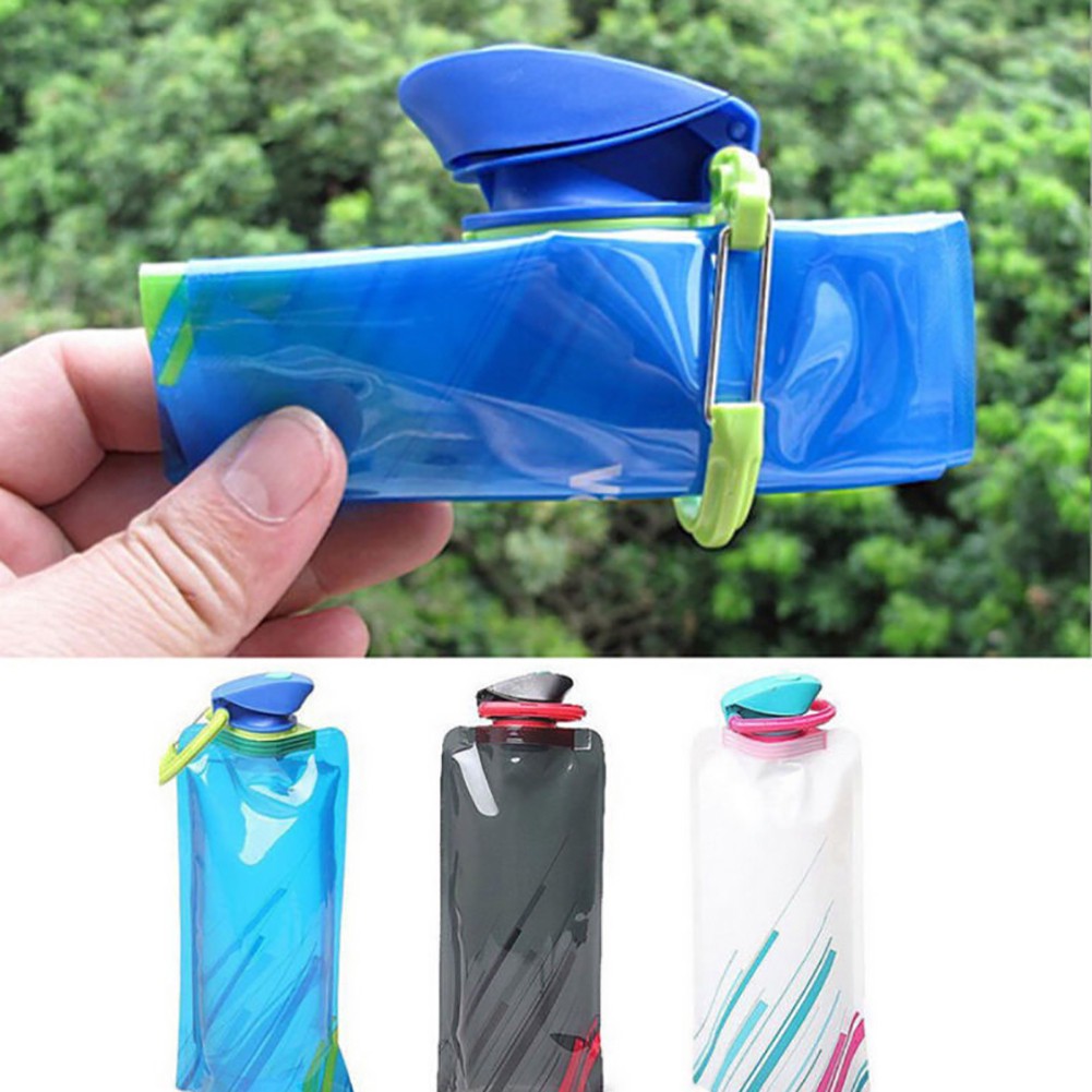 Bình đựng nước 700ml gập được có thể tái sử dụng linh hoạt cho đi cắm trại
