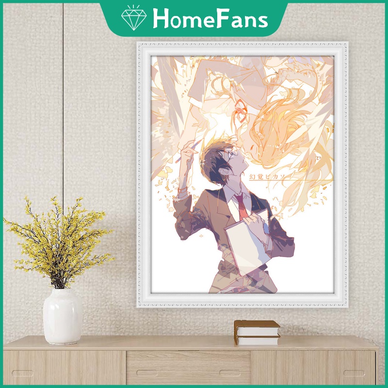 Bộ Tranh Đính Đá 5D Tự Làm Hình Anime Nhật Bản 40x50cm Trang Trí Nhà Cửa