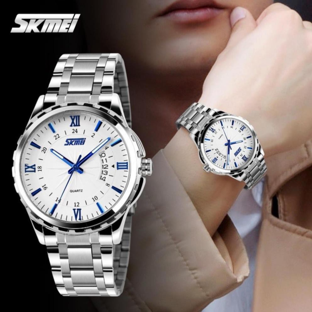 Đồng hồ nam SKMEI thiết kế tinh tế siêu đẹp dây thép không gỉ chống nước tốt SKM069