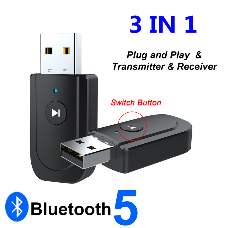 Thiết Bị Nhận Tín Hiệu Âm Thanh Bluetooth 5.0 3 Trong 1 Giắc Cắm 3.5mm