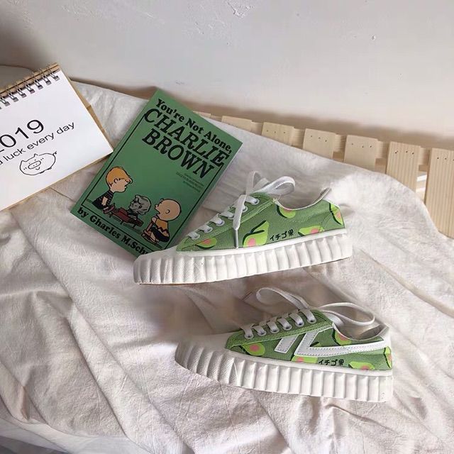 Giày thể thao nữ ulzzang xanh quả bơ