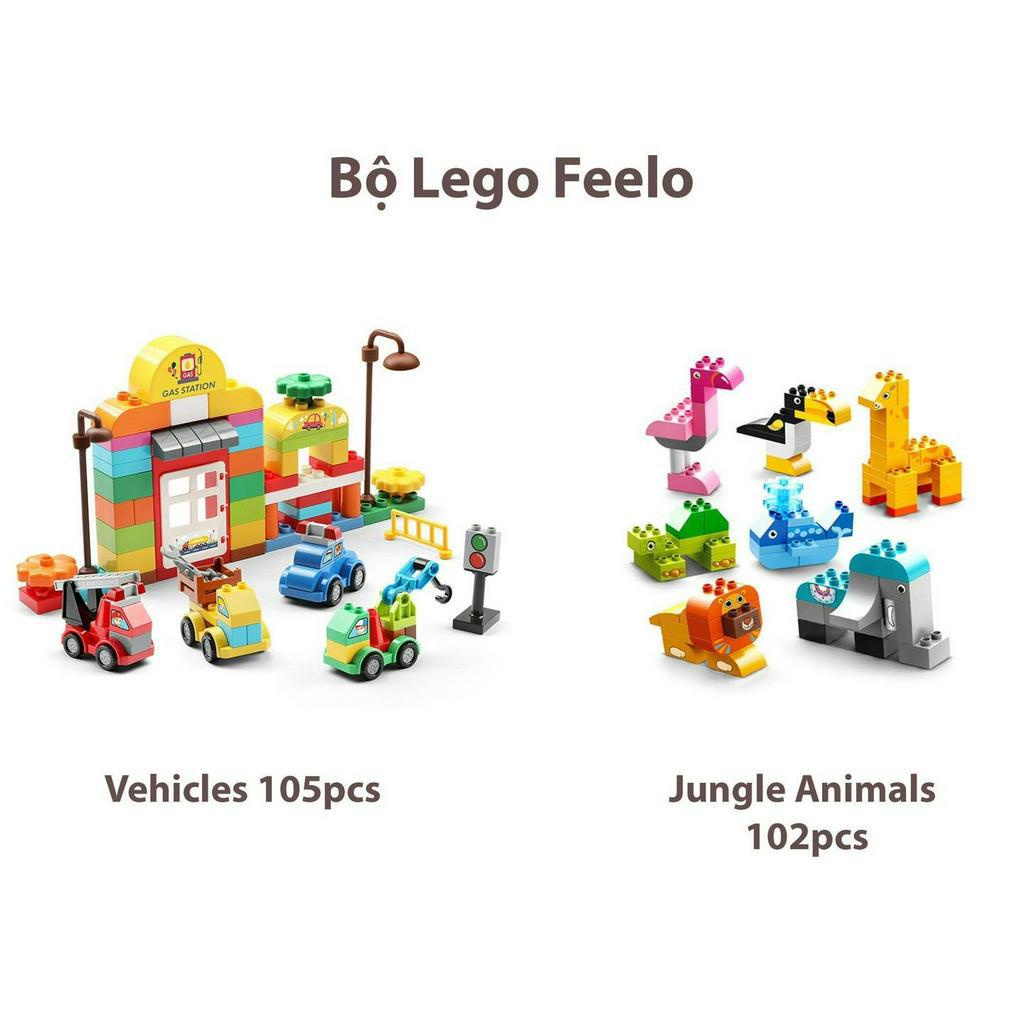 Bộ Lego Jungle Animals và Vehicles Feelo Cho Bé