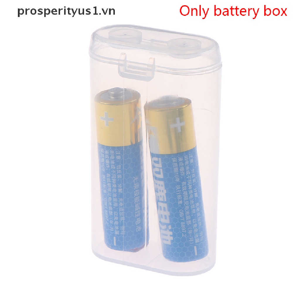 [prosperityus1] Hộp Nhựa Đựng Đồ 2 Phần Chống Nước An Toàn 18650