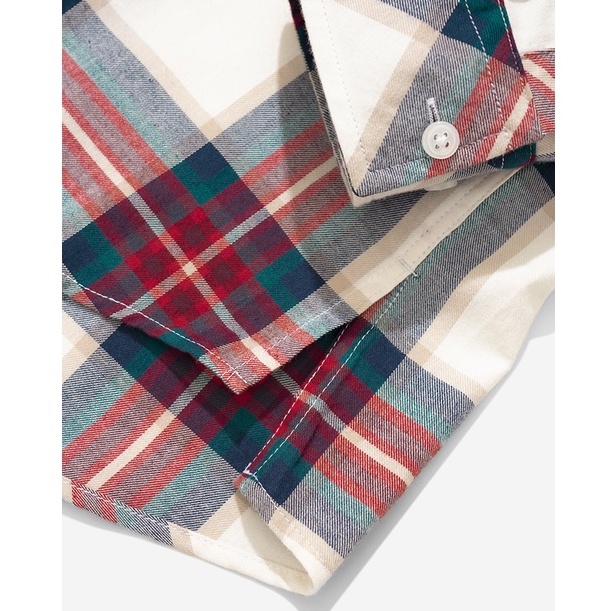 OWL BRAND® FLANNEL SHIRT - Áo sơ mi nam tay dài kẻ sọc / Đỏ