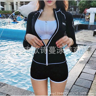 _hot_bộ đồ bơi nữ kéo khóa 3 mảnh usronnie