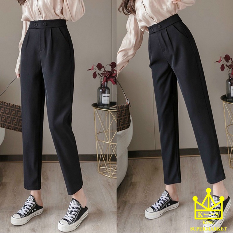 Quần baggy công sở 2 khuy bấm mã 068