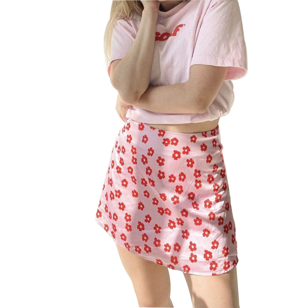 Chân váy khóa kéo họa tiết hoa thời trang dành cho nữ