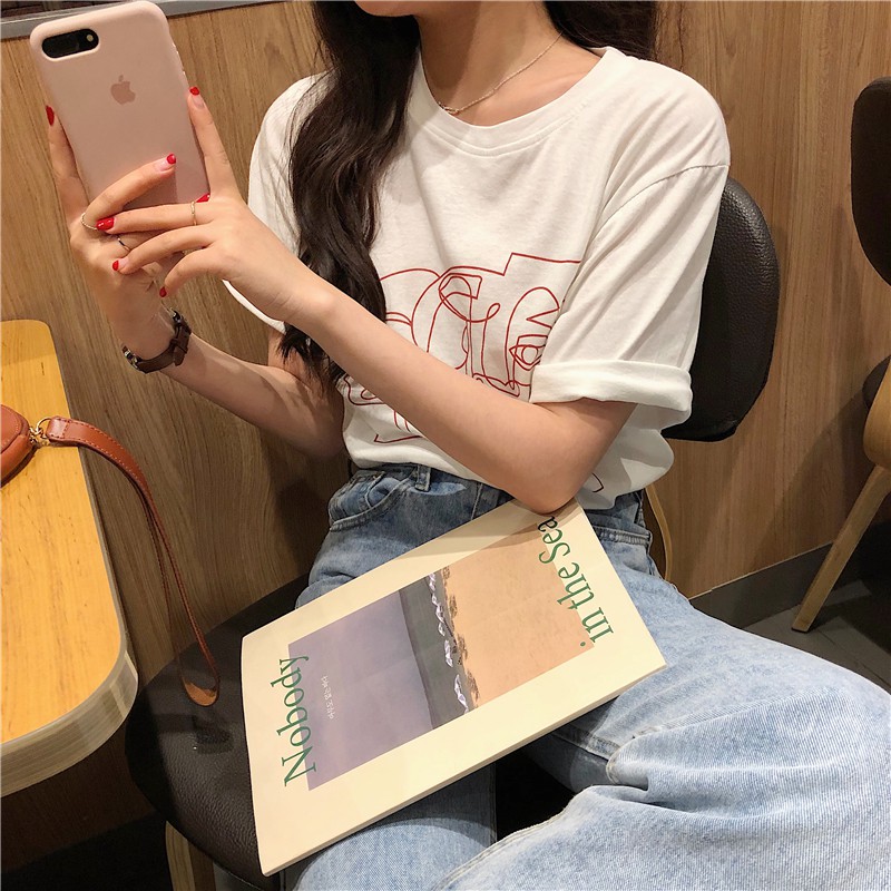 Áo Thun Tay Ngắn Dáng Rộng Trẻ Trung Thiết Kế Đơn Giản Phong Cách Hàn Quốc | BigBuy360 - bigbuy360.vn