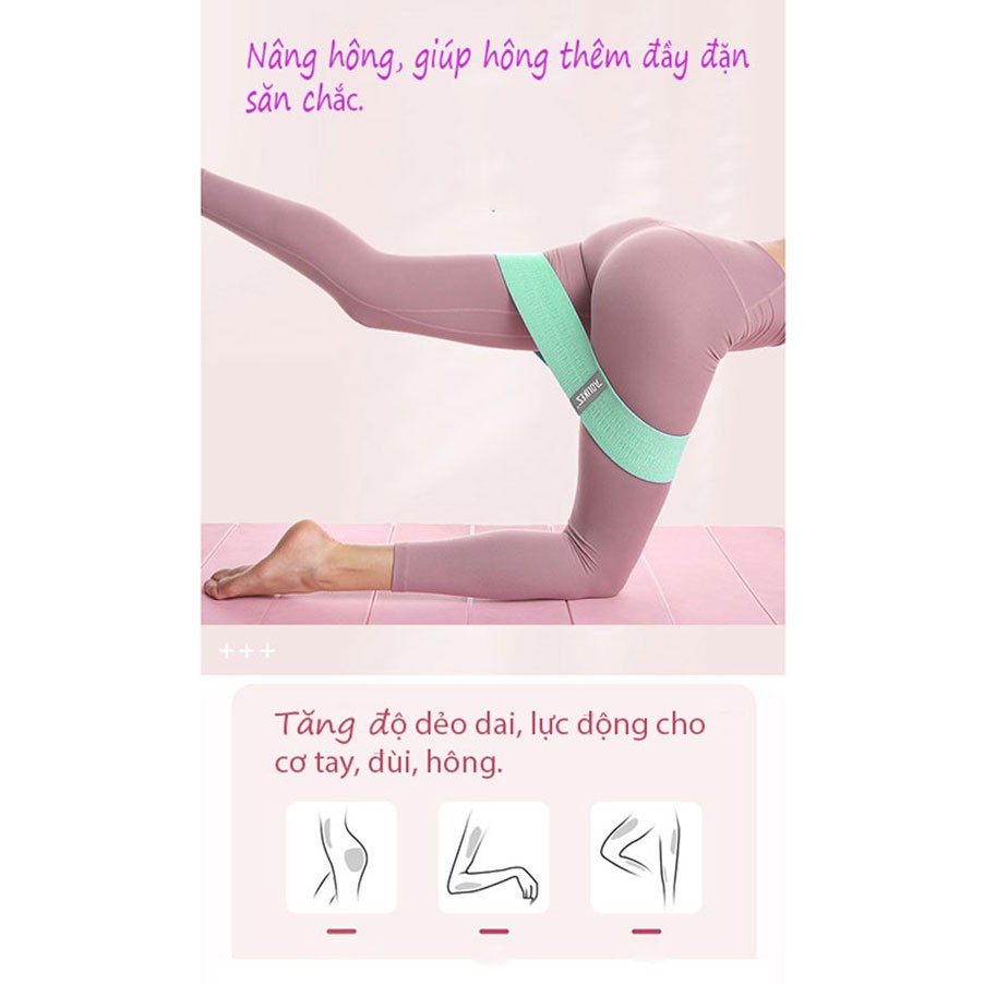 Dây Đàn Hồi Kháng Lực Tập Mông Miniband Aolikes Dây Đàn Hồi Tập Yoga Gym Bằng Vải Êm Mềm Chống Tuột cao cấp
