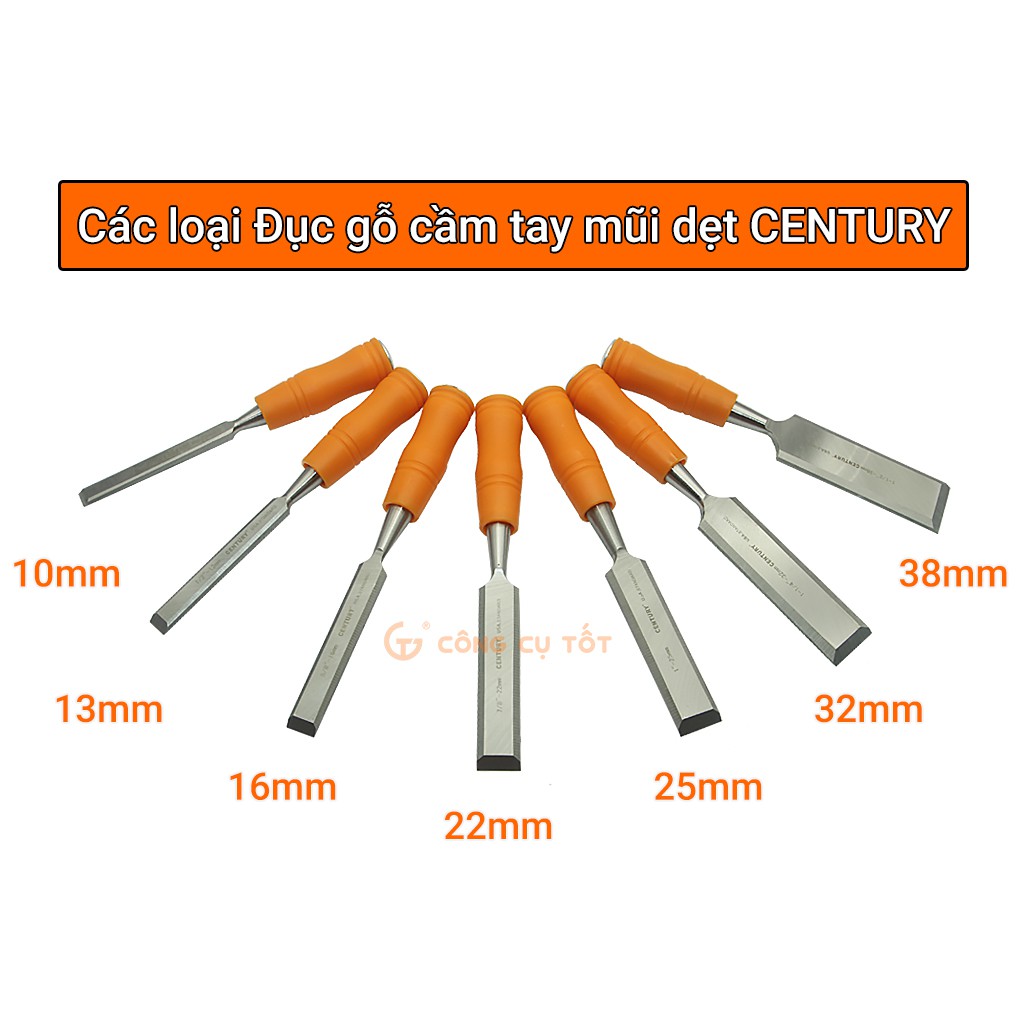 Đục gỗ cầm tay mũi dẹt Century