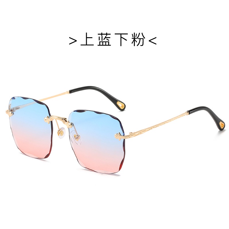 Kính Mát Gọng Vuông Không Gọng Hàng Mới Màu Gradient Thời Thượng Cho Nữ