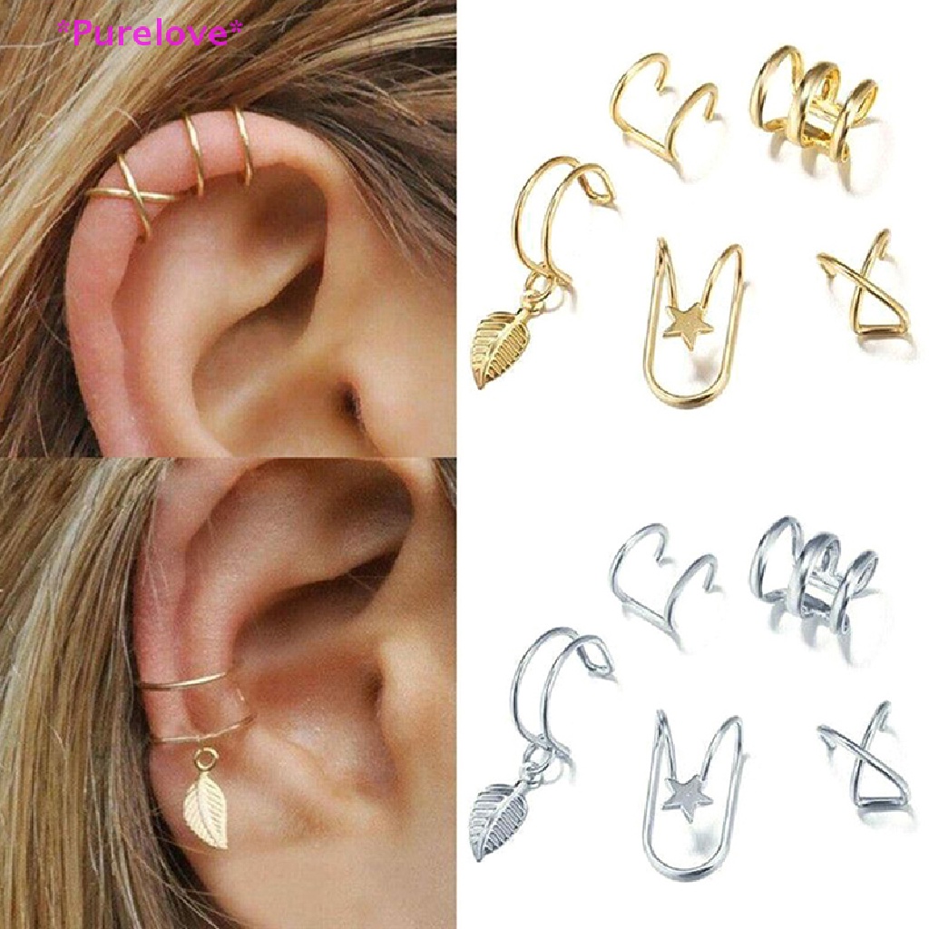 Set 5 Đôi Khuyên Tai Hình Chiếc Lá Xinh Xắn Dành Cho Nữ Mới