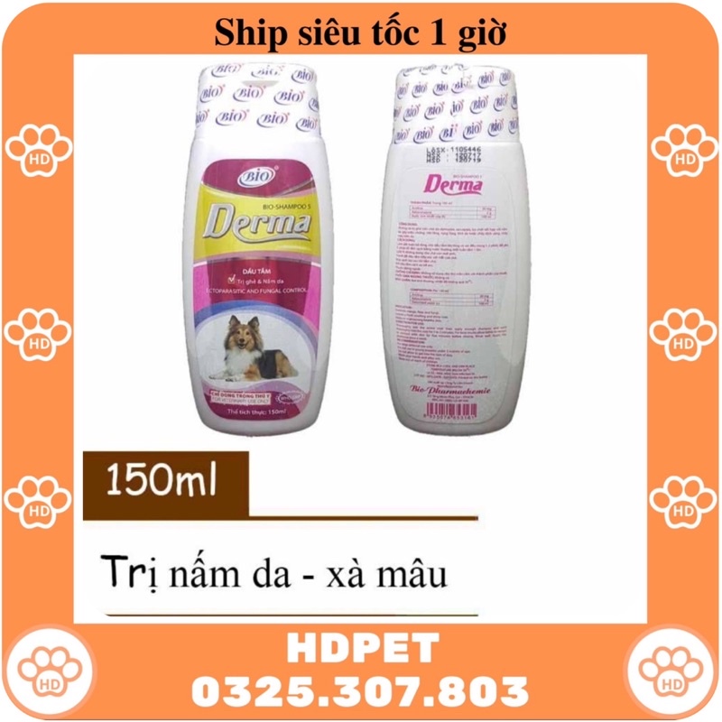 Sữa tắm Bio Derma chó mèo 150ml Đặc trị ghẻ và nấm da cho chó mèo