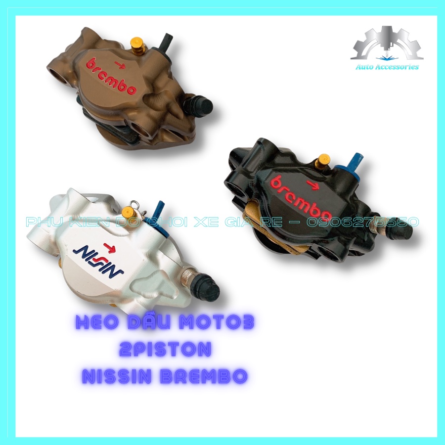 Heo Dầu Trước Nissin Brcmbe MOTO3 2piston gắn Trước Tất Cả các dòng xe - KÈM PÁT CNC gắn Trước Đĩa size ZIN