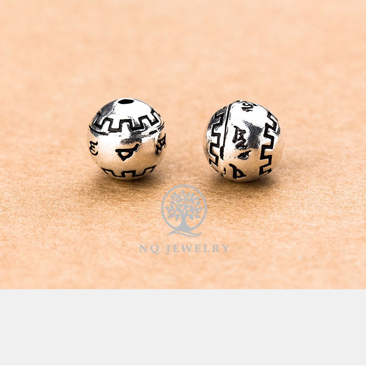 Charm xỏ ngang họa tiết chú lục tự - Charm xỏ ngang lục tự NQ Jewelry