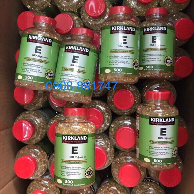 VITAMIN E (400 IU) KIRKLAND 500 Viên của Mỹ