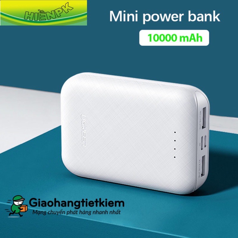 Sạc dự phòng 10000mAh mini UGREEN Dung lượng thực 10000mAh Sạc nhanh cho iPhone, VIVO OPPO, Samsung, Xiaomi, Redmi