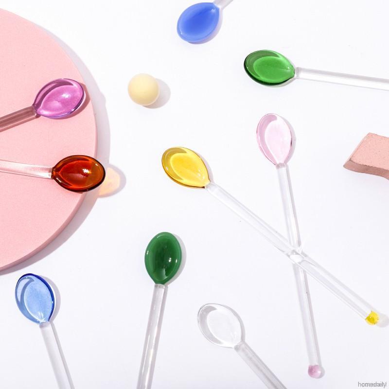 Stirring spoon long handle dessert candy color teaspoon beverage tableware coffee stirring rod