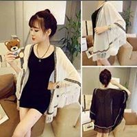 kimono đi biển viền thổ cẩm | BigBuy360 - bigbuy360.vn