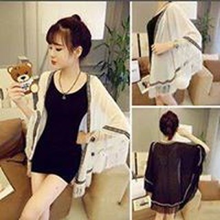 kimono đi biển viền thổ cẩm