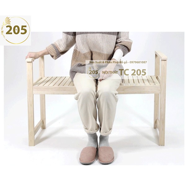 Ghế băng gỗ cao su 100 cm Bench Chair  - NỘI THẤT TC205