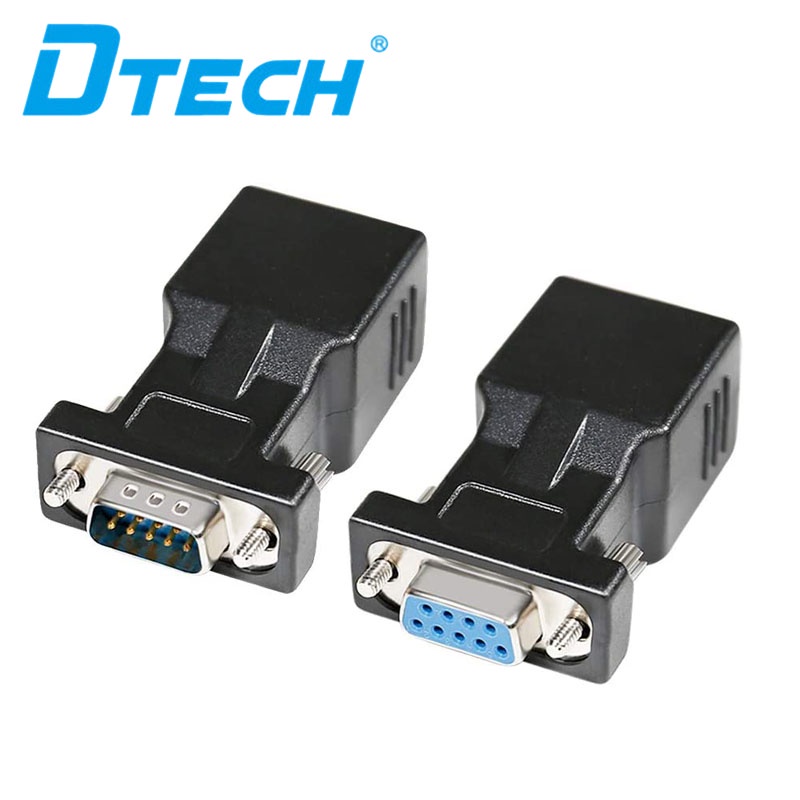 Bộ chuyển đổi nối tiếp DTECH RS232 DB9 sang RJ45 DB-9 Female sang RJ-45 Female và DB9 Male sang RJ45